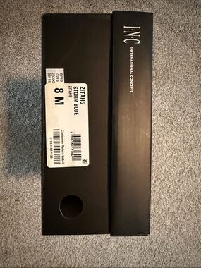 INC International Concepts Black Shoe Box with Storm Blue Label
